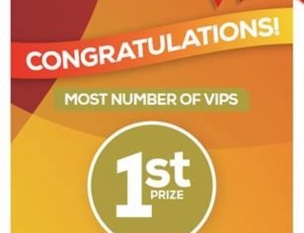 1st place for the Highest Number of Registered VIPs